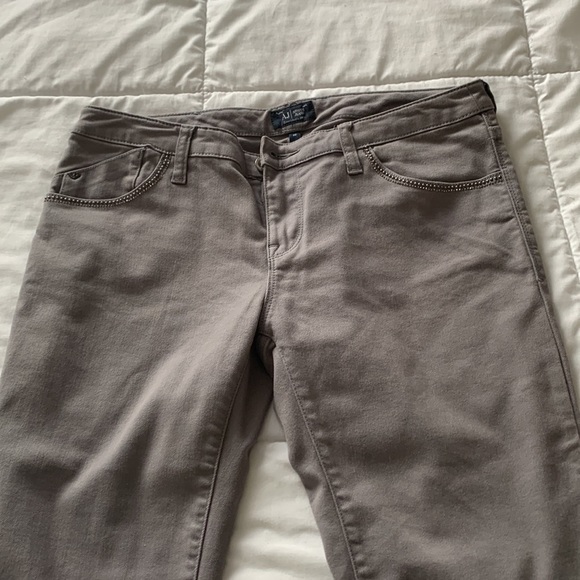 ARMANI JEANS Grey & Silver Studded Skinny Jeans - Picture 3 of 6